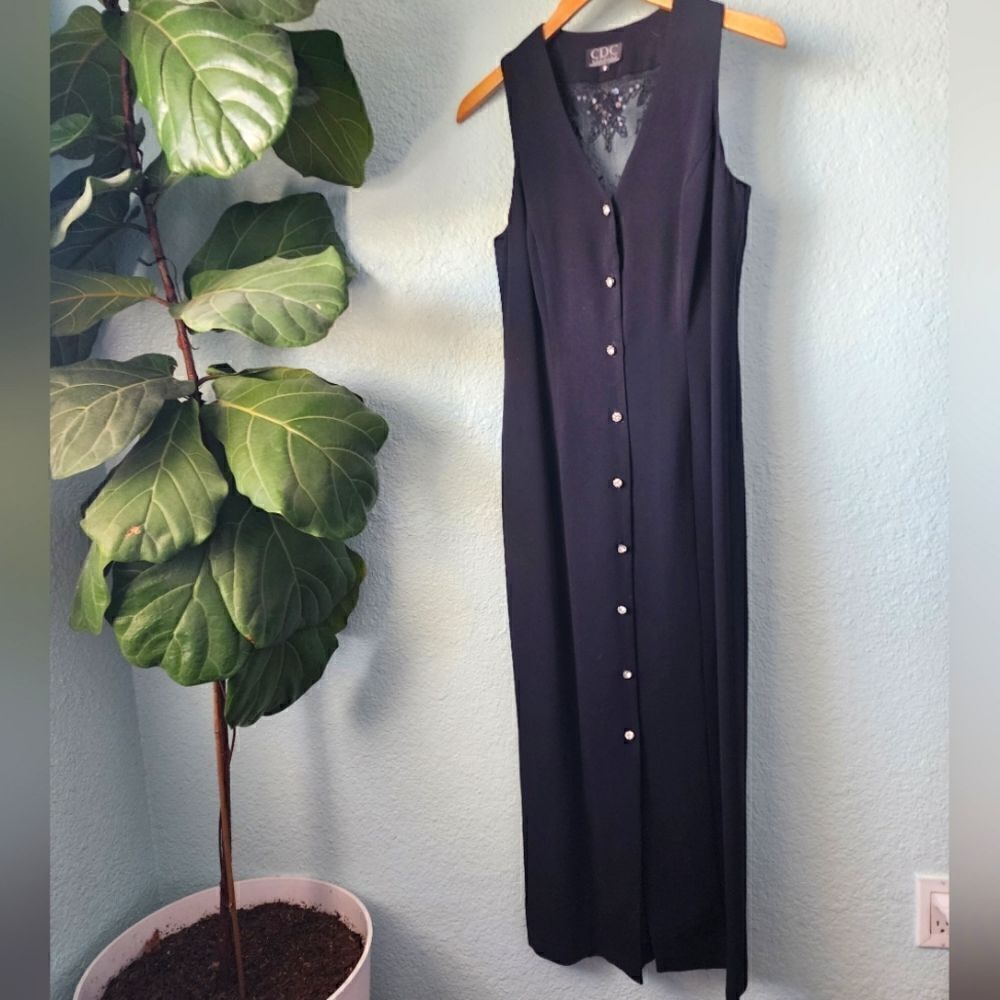 CDC Evenings by Caren Desiree vintage embellish midi dress